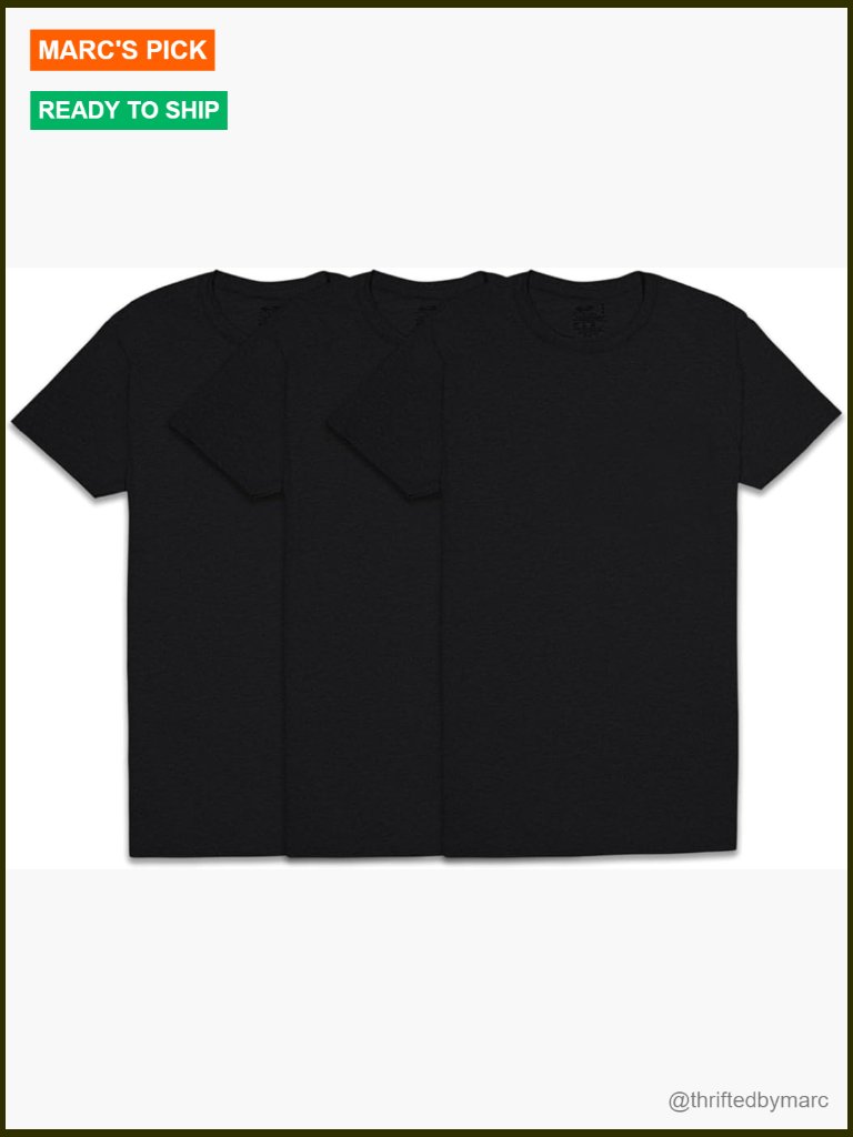 Moisture Wicking Tag Free Men's Undershirts 3 Pack Classic Fit
